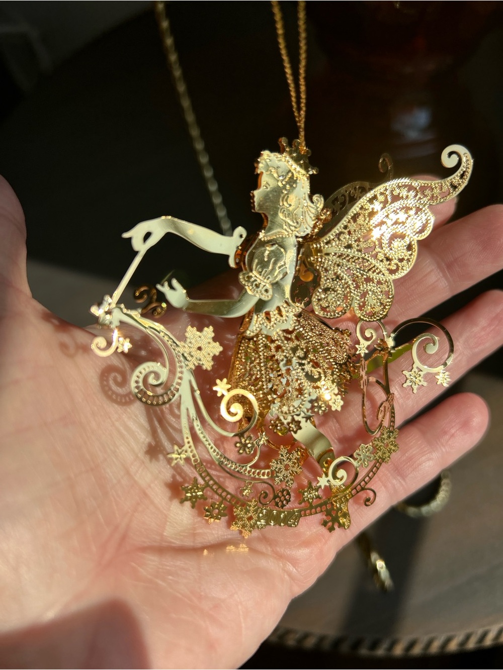 THE DANBURY MINT 2014 ANNUAL GOLD SUGAR PLUM FAIRY CHRISTMAS ORNAMENT 3.5"